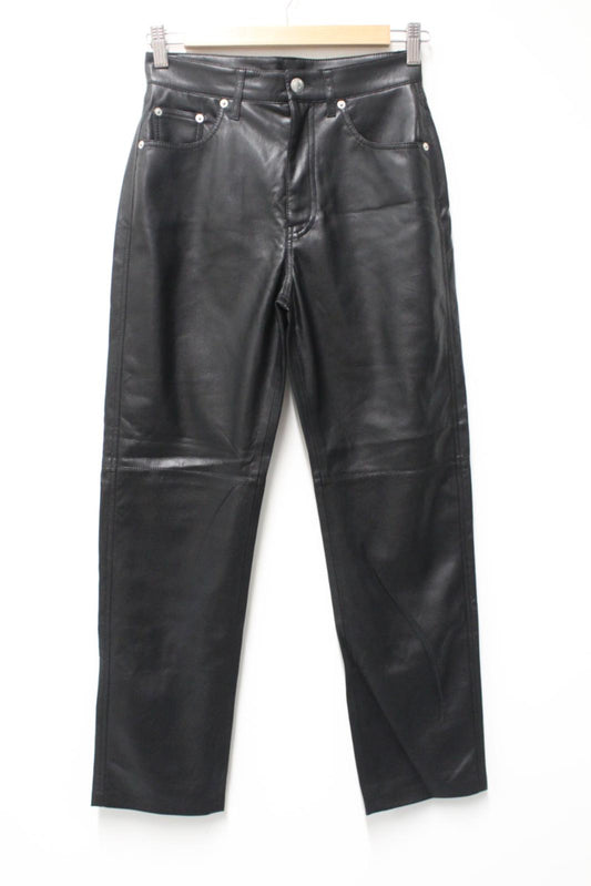 NANUSHKA Ladies Black Vegan Faux Leather Vinni 5-Pocket Trousers Size XS NEW