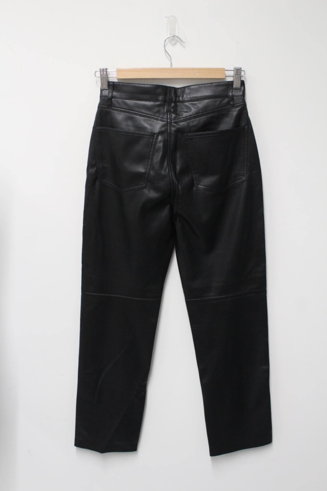 NANUSHKA Ladies Black Vegan Faux Leather Vinni 5-Pocket Trousers Size XS NEW
