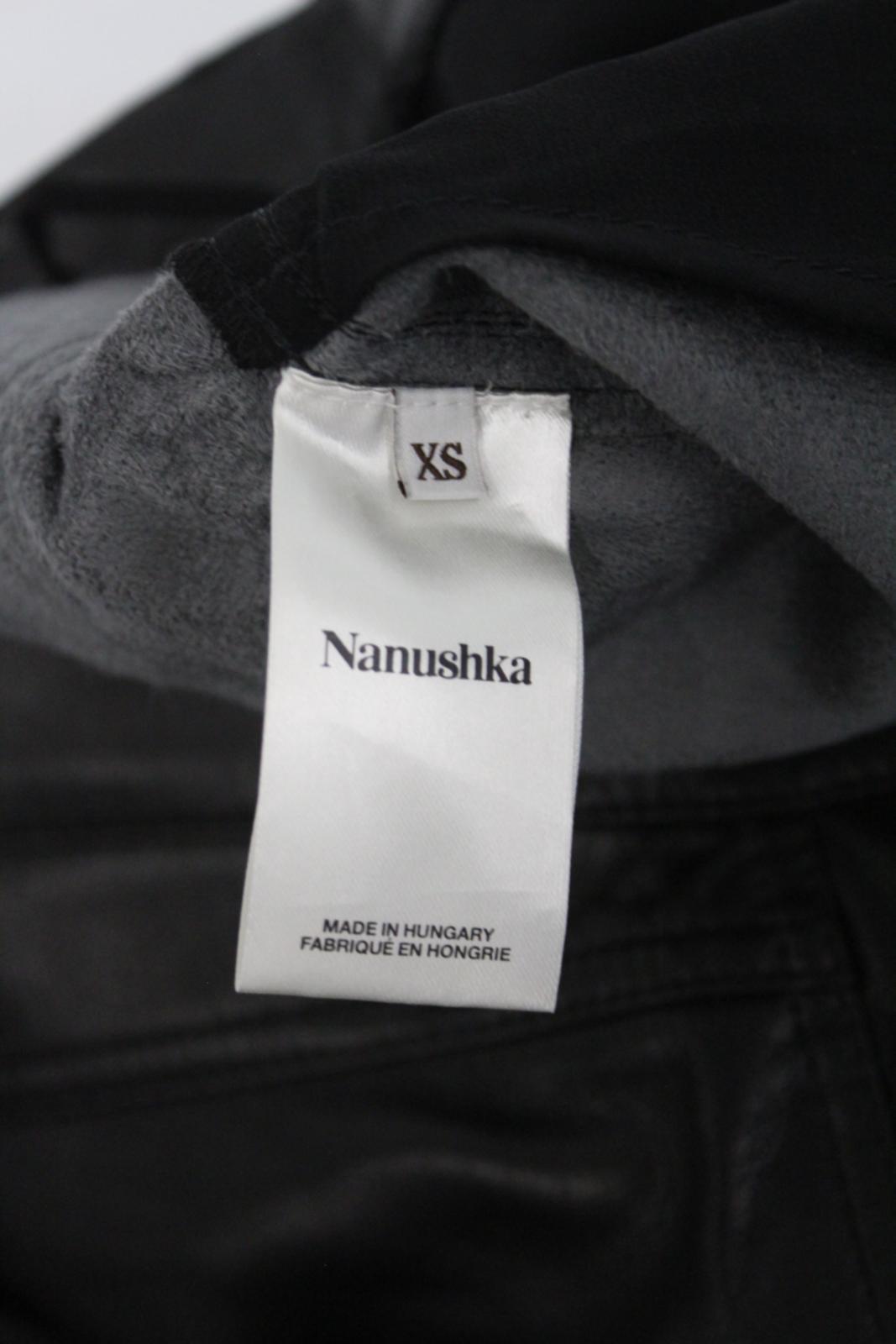 NANUSHKA Ladies Black Vegan Faux Leather Vinni 5-Pocket Trousers Size XS NEW
