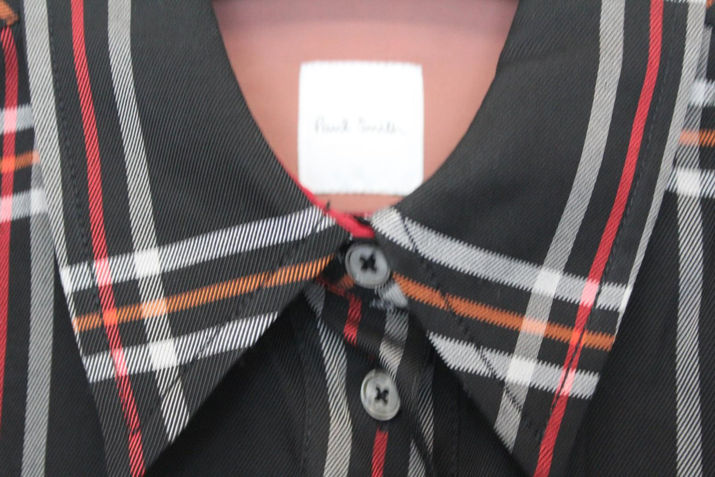 PAUL SMITH Ladies Black Check Print Short Sleeve Midi Shirt Dress IT40 UK8 NEW