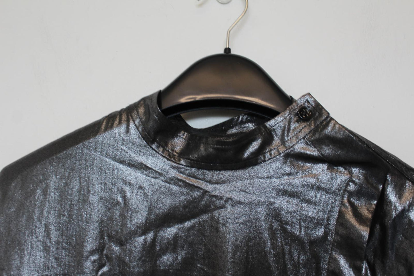 ISABEL MARANT Ladies Metallic Silver Grey Side Button Shirt FR36 UK8 NEW