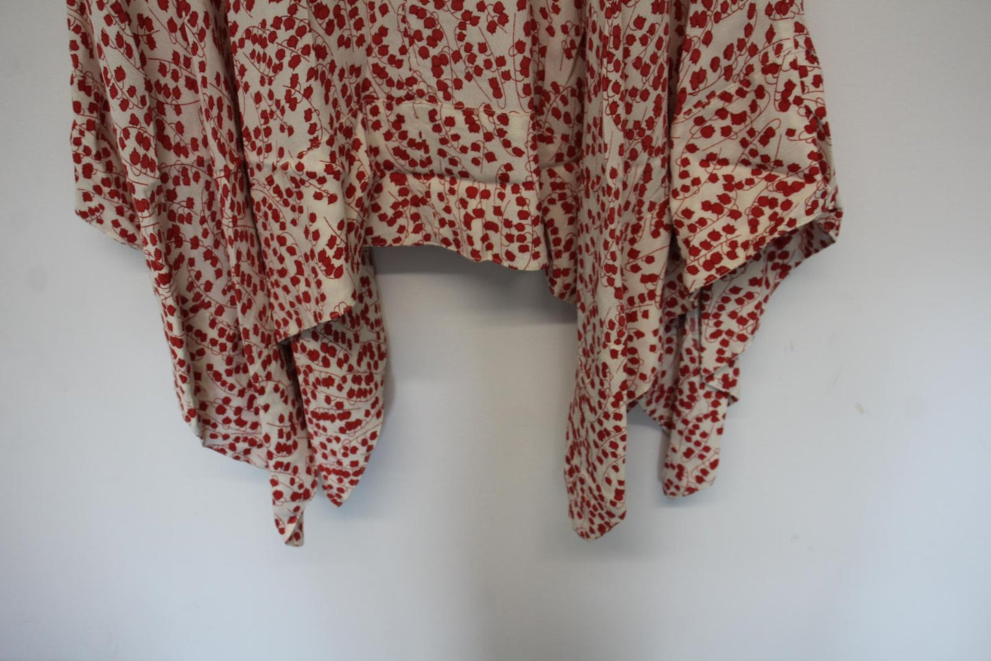 GANNI Ladies Red & Cream Tulip Print Elastic Waist Ala Skirt EU36 UK10 NEW