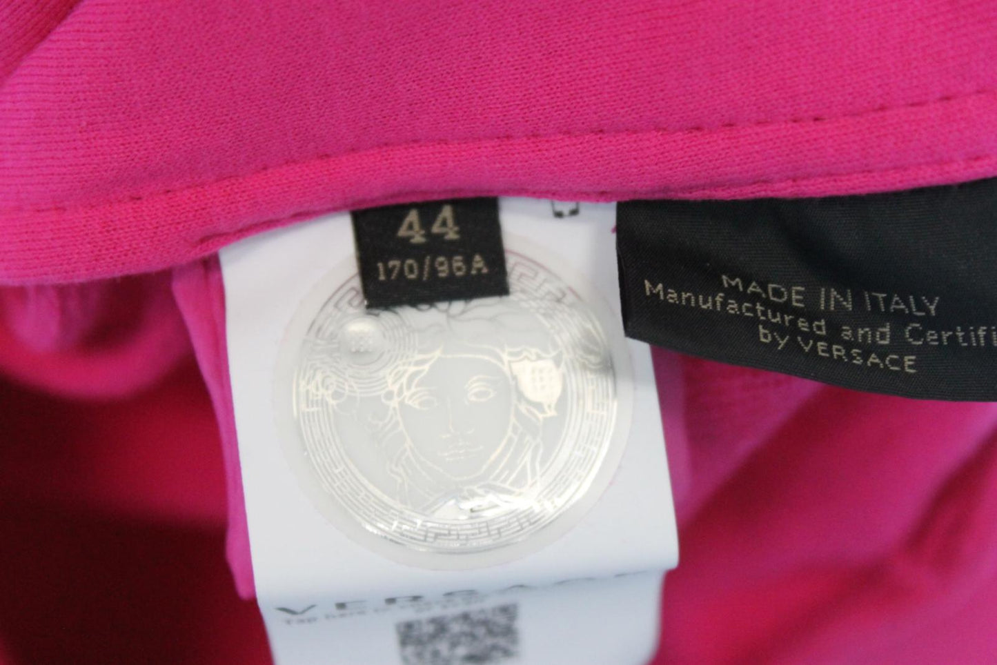 VERSACE Ladies Pink Cotton Embroidered Logo Sweatshirt Jumper XS BNWT
