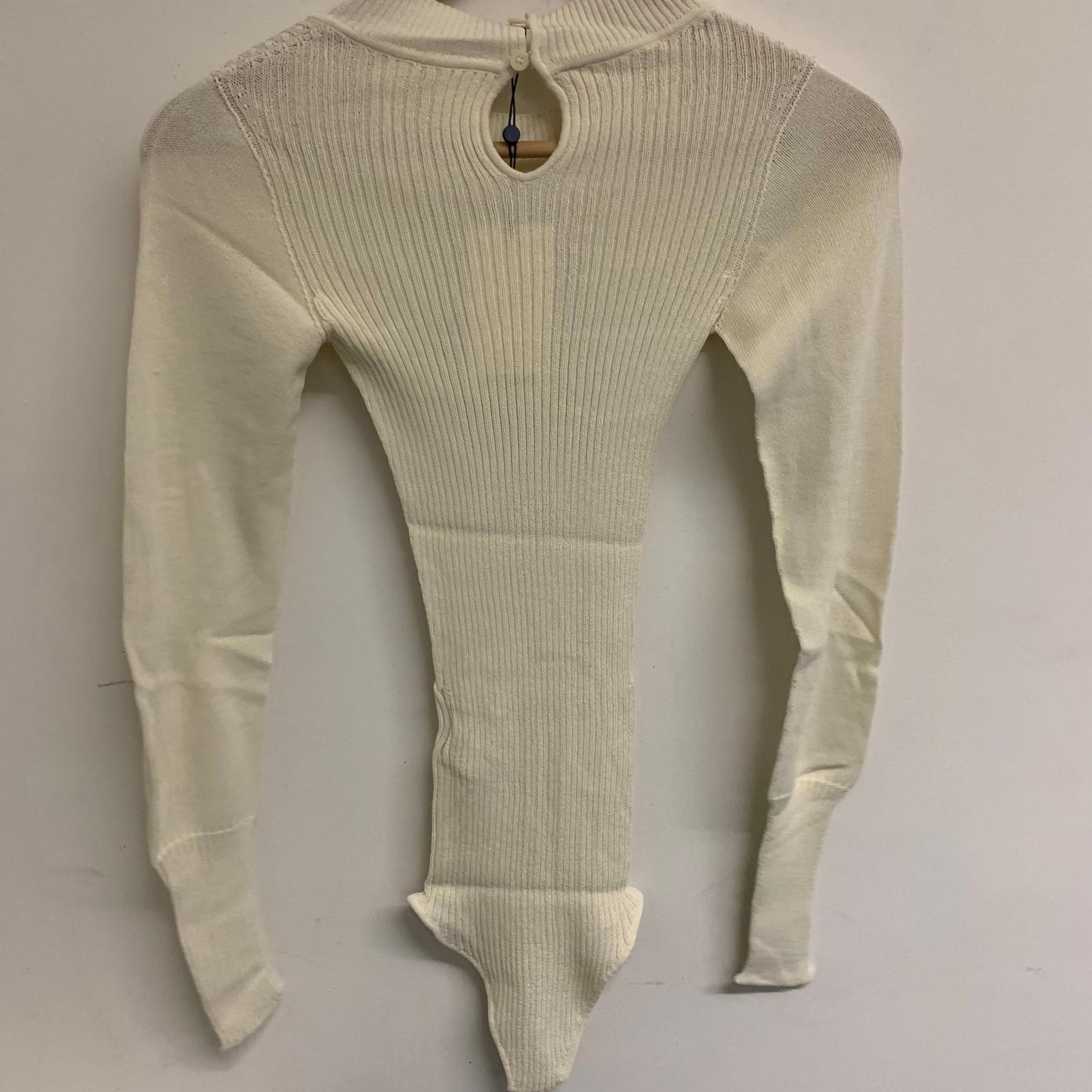 JACQUEMUS Beige Ladies Stretch Ribbed Jumper Bodysuit One-Piece XS NEW