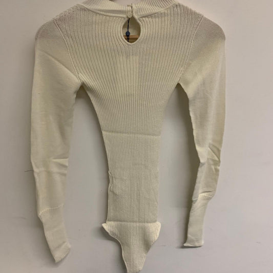JACQUEMUS Beige Ladies Stretch Ribbed Jumper Bodysuit One-Piece XS NEW