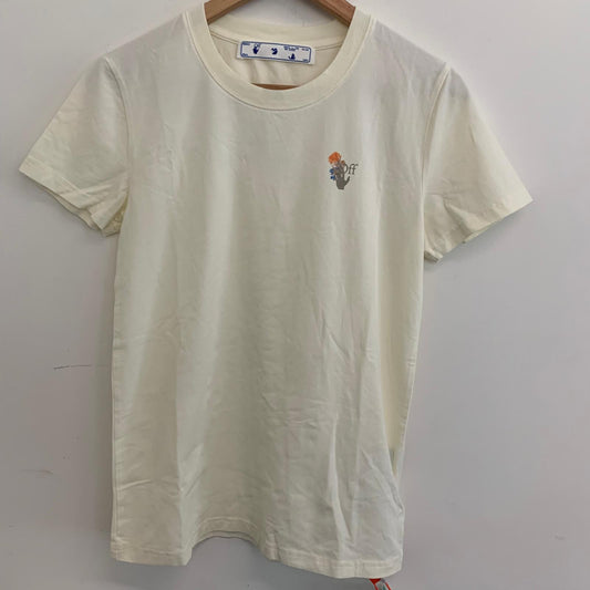 OFF-WHITE Yellow Ladies Short Sleeve Floral Beach Tee T-Shirt Size UK XS NEW