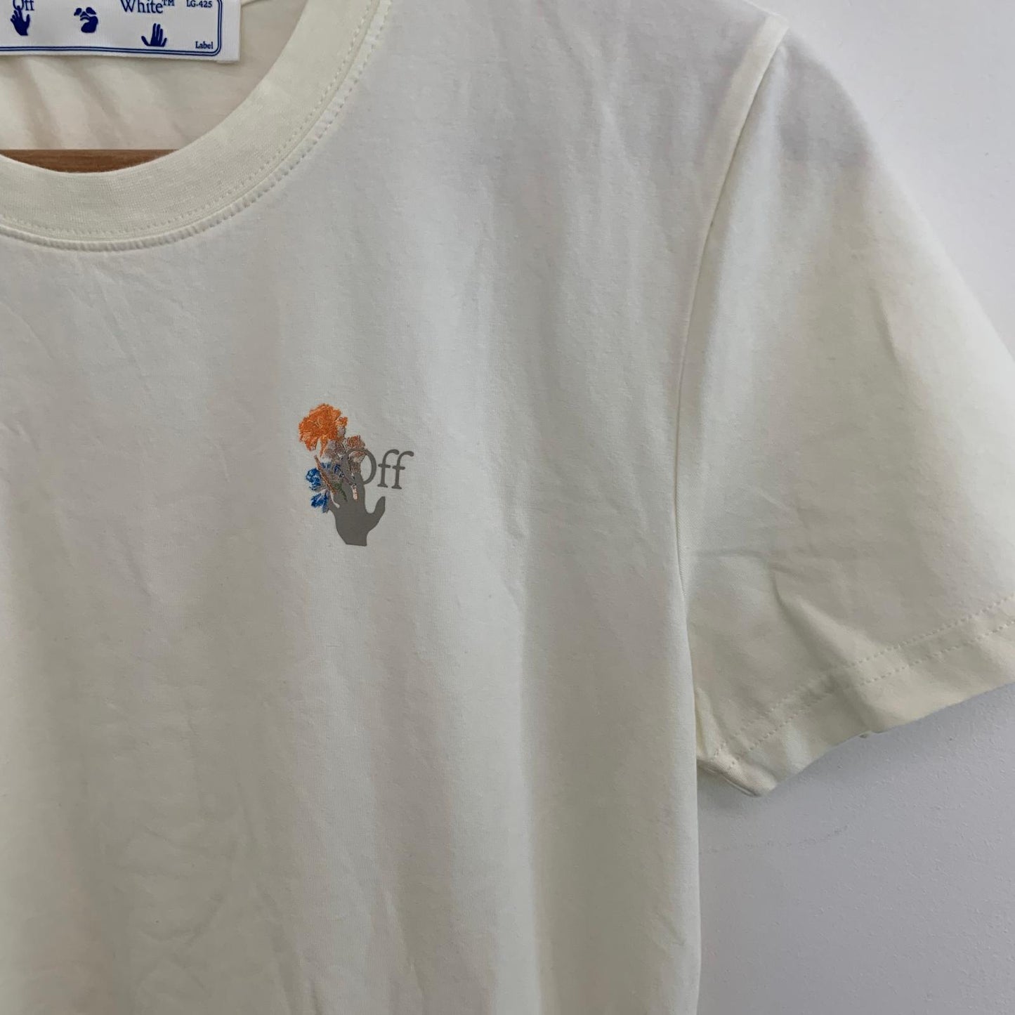 OFF-WHITE Yellow Ladies Short Sleeve Floral Beach Tee T-Shirt Size UK XS NEW