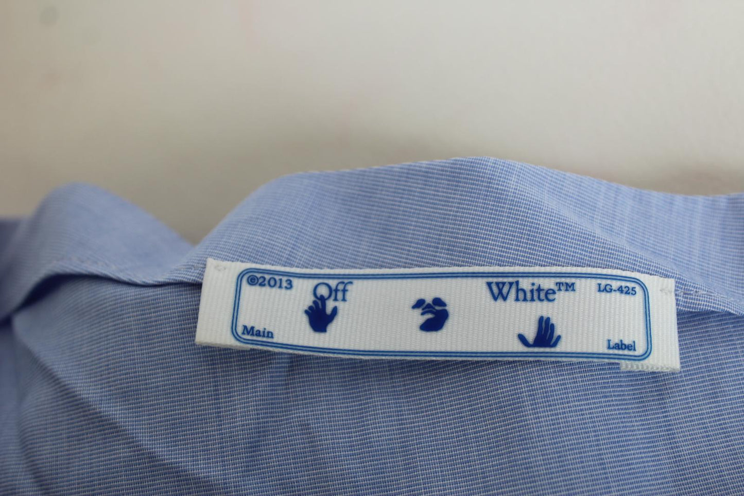 OFF-WHITE Ladies Oxford Light Blue Cotton One Shoulder Dress IT46 UK14 NEW
