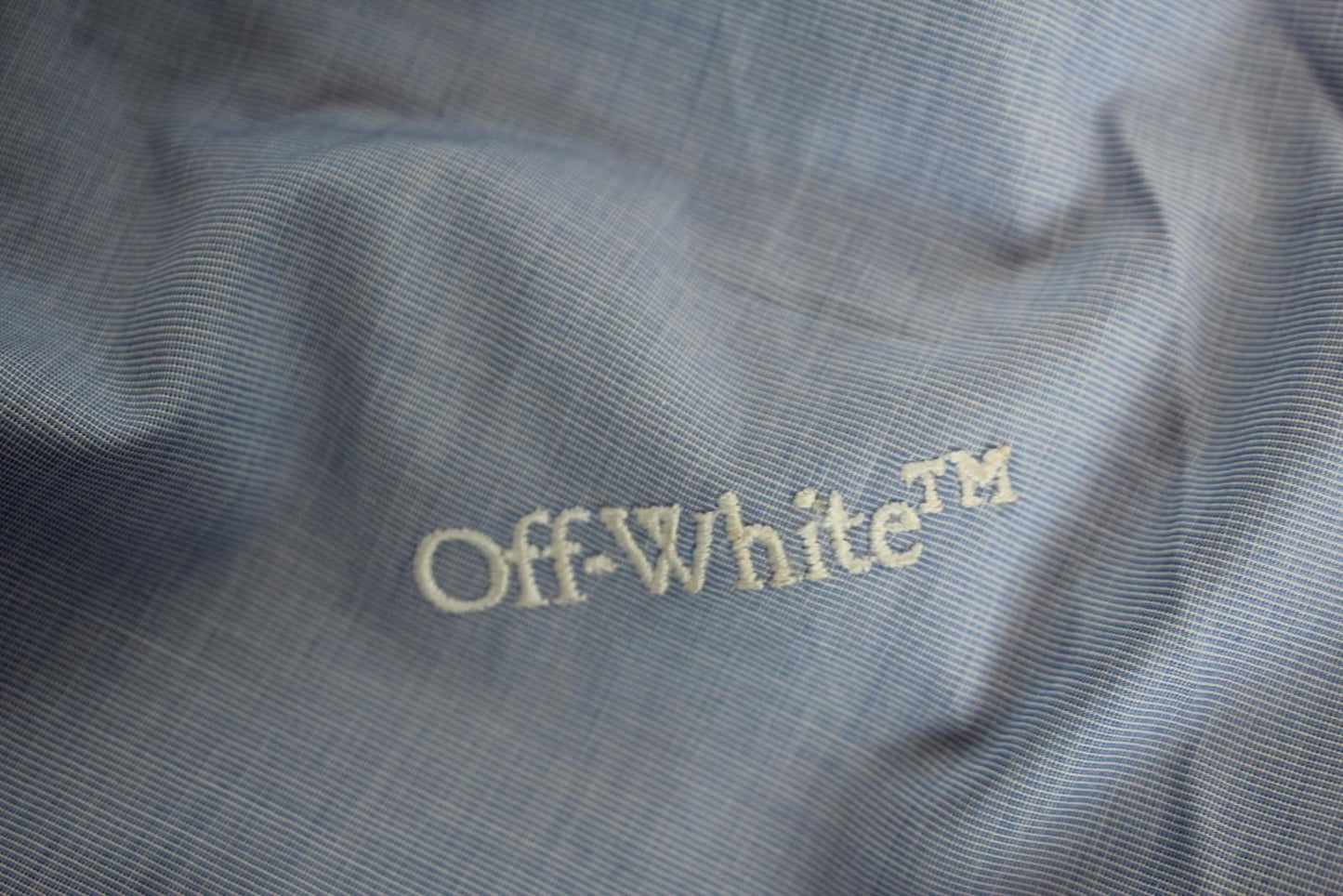 OFF-WHITE Ladies Oxford Light Blue Cotton One Shoulder Dress IT46 UK14 NEW