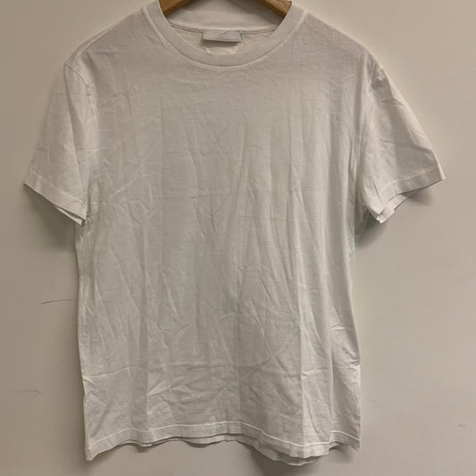 PRADA White Men's Short Sleeve Round Neck Triangle Badge T-Shirt Size UK M NEW