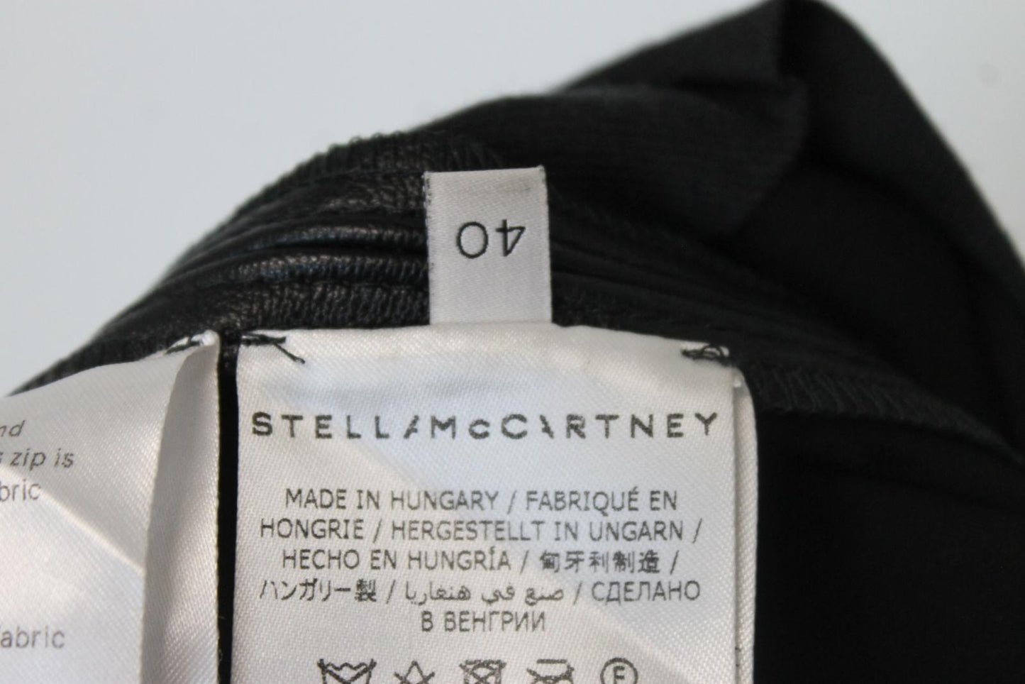STELLA MCCARTNEY Ladies Black Faux Leather Tapered Trousers EU36 UK8 NEW