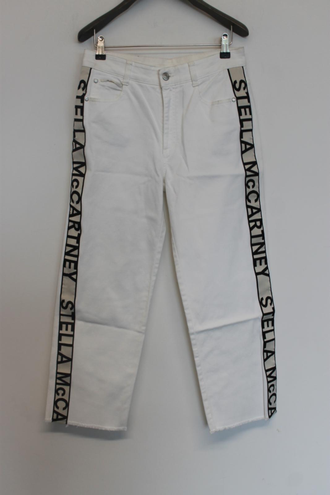 STELLA MCCARTNEY Ladies White Cotton Denim Straight Cut-Off Jeans Size 27 NEW