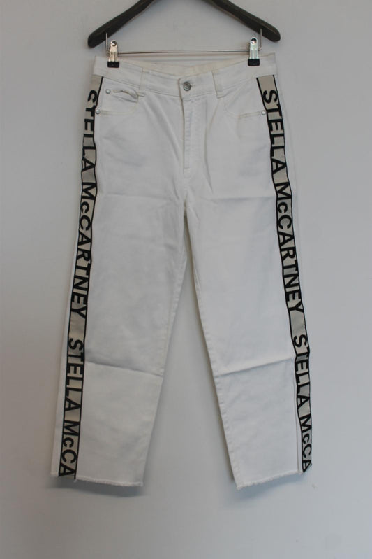 STELLA MCCARTNEY Ladies White Cotton Denim Straight Cut-Off Jeans Size 27 NEW
