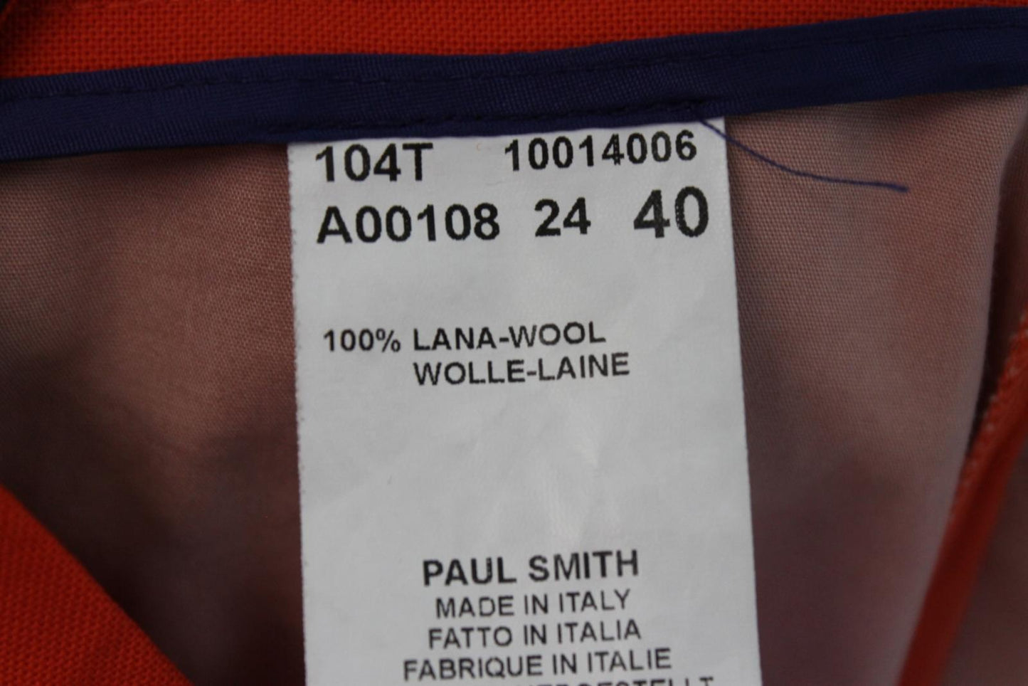 PAUL SMITH Ladies Orange Wool Dress Trousers EU36 UK8 NEW
