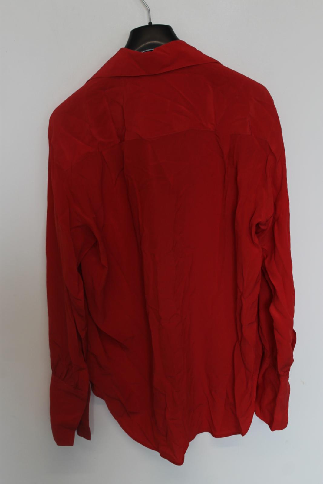GIVENCHY Ladies Poppy Red Silk Long Sleeve Blouse EU36 UK8 BNWT
