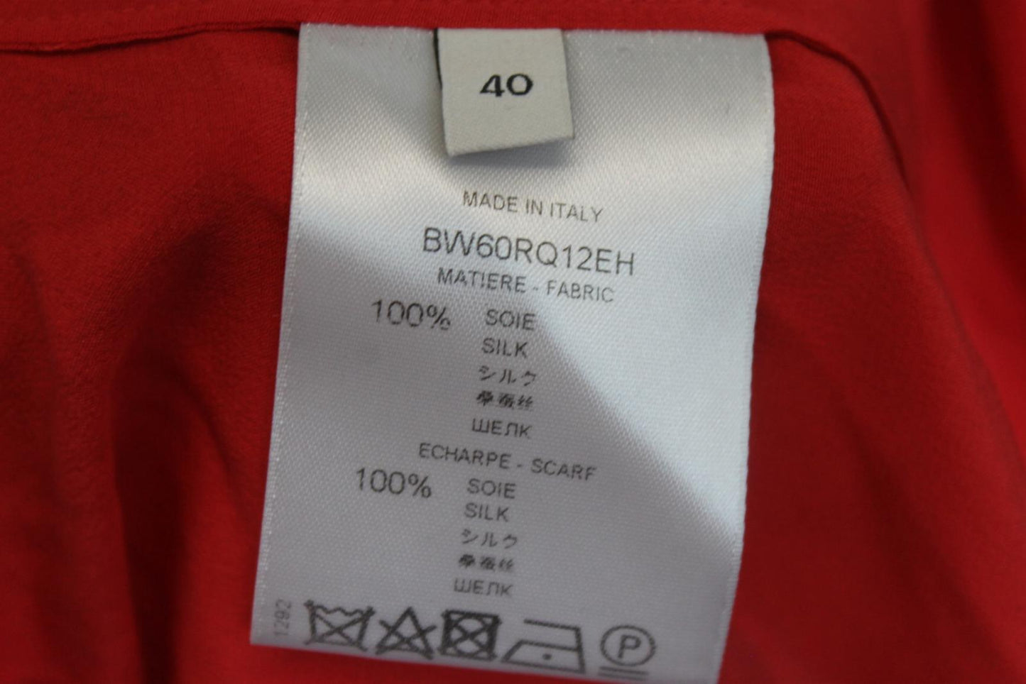 GIVENCHY Ladies Poppy Red Silk Long Sleeve Blouse EU36 UK8 BNWT