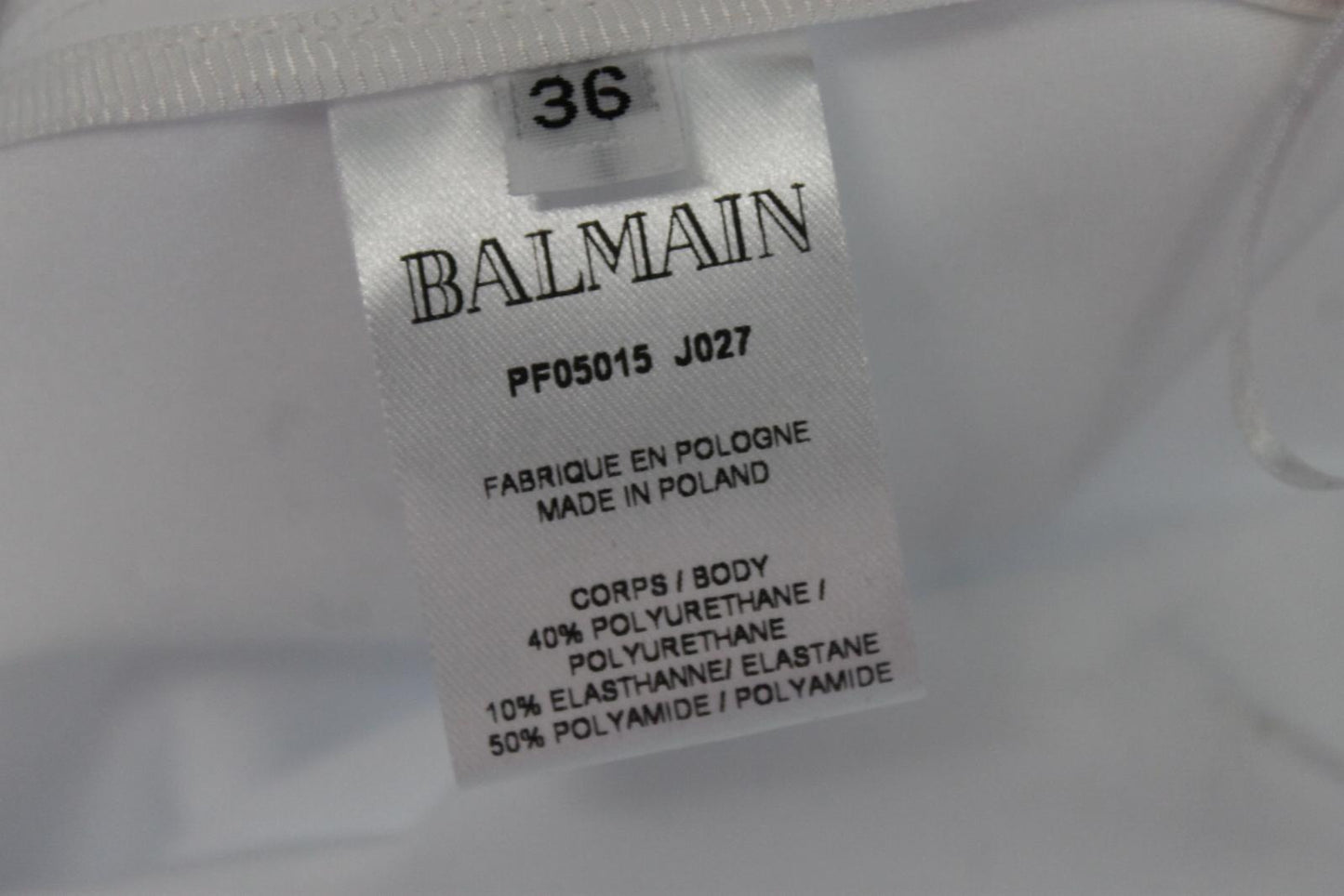 BALMAIN Ladies White Vinyl High Waist Trousers EU36 UK8 NEW
