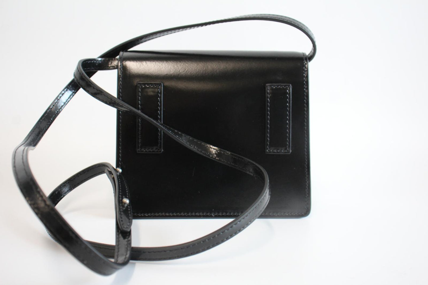 OFF-WHITE Ladies Black Leather "Rent Money" Jitney 0.7 Crossbody Bag XS NEW