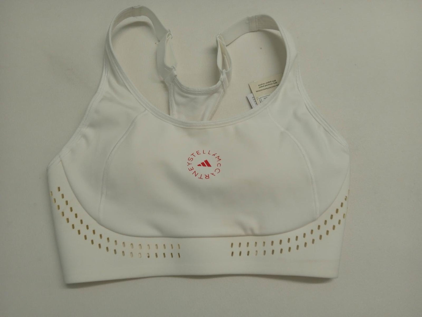 STELLA MCCARTNEY Ladies White Sleeveless Round Neck Sports Bra Size UK 32B NEW