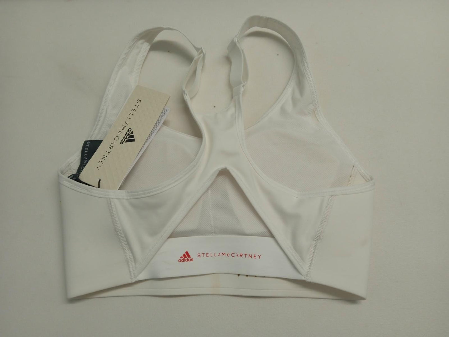 STELLA MCCARTNEY Ladies White Sleeveless Round Neck Sports Bra Size UK 32B NEW