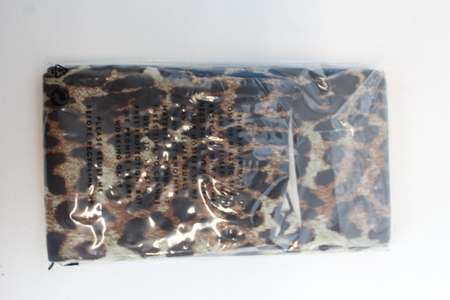 GANNI Ladies A2182 Brown Black Leopard 60 Denier Recycled Printed Tights S NEW