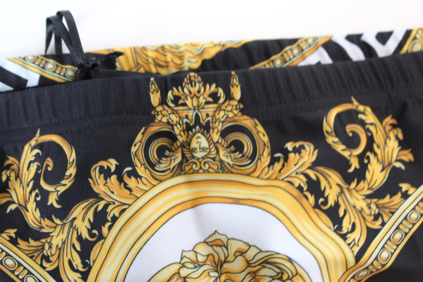VERSACE Men's Black Gold La Coupe Des Dieux Print Swim Briefs 7/2XL/UK40 NEW