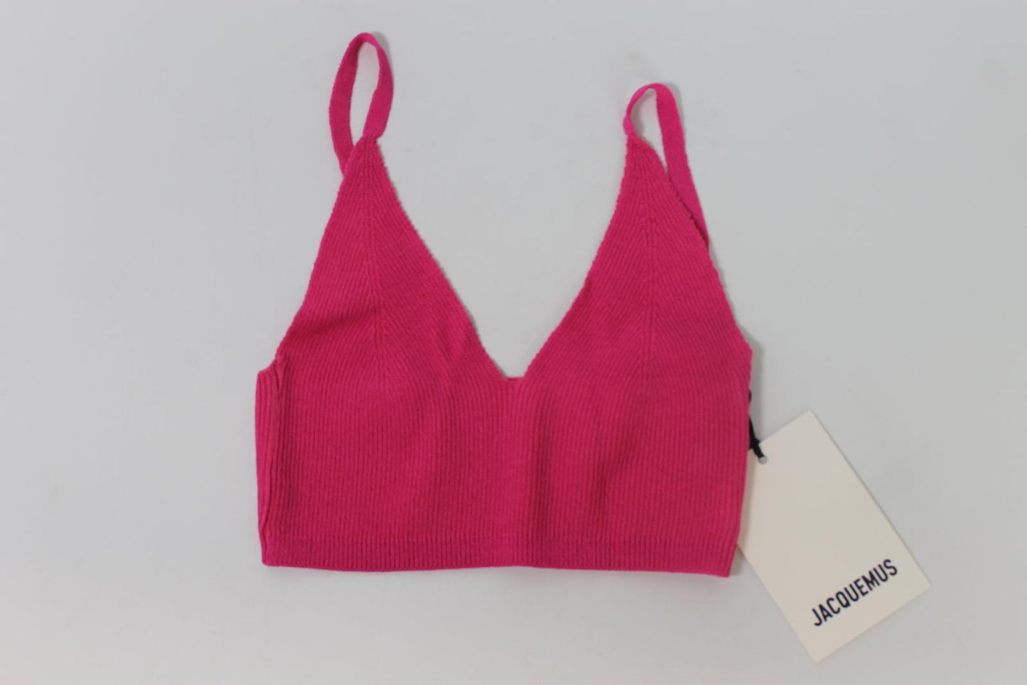 JACQUEMUS Ladies Pink Le Bandeau Valensole Knit Bikini Top Size XS BNWT