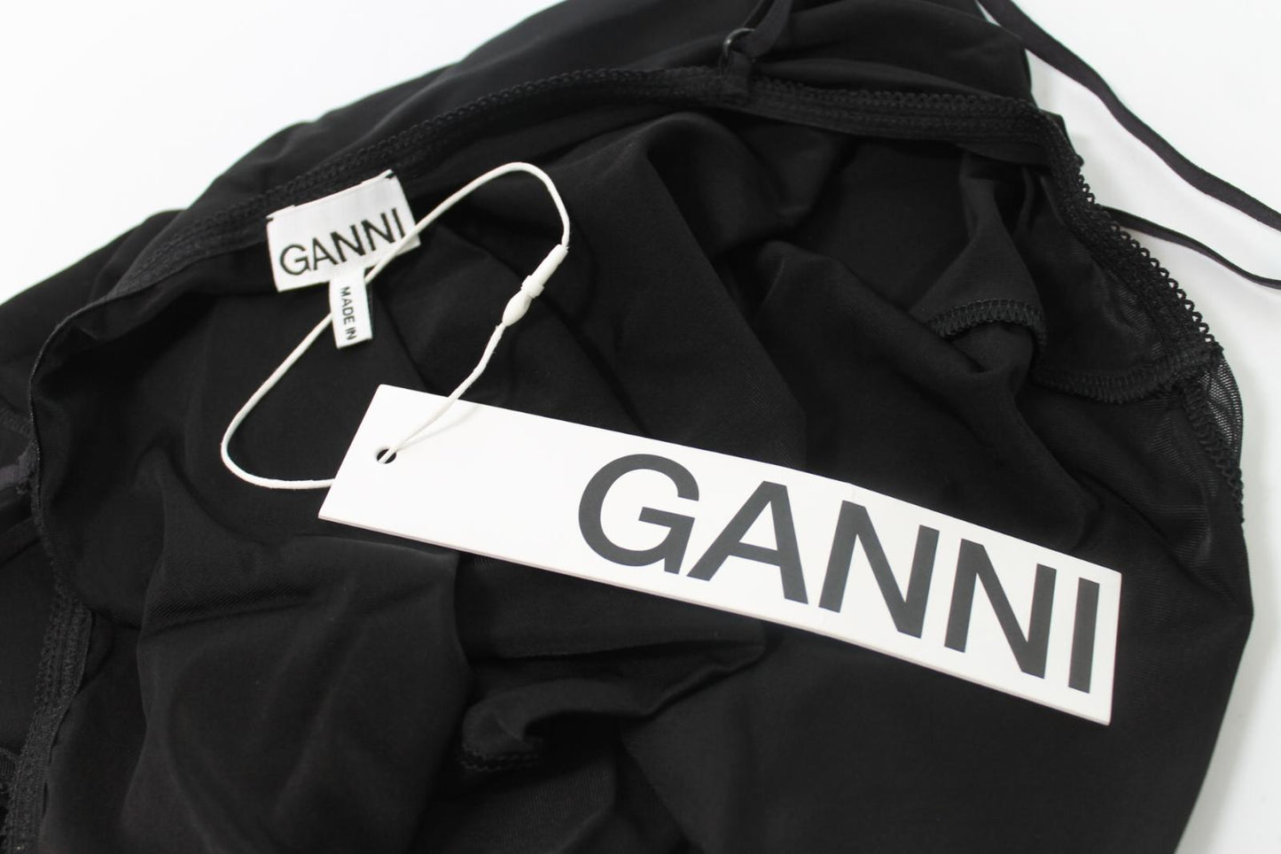 GANNI Ladies Black Camisole Tank Top Size L BNWT
