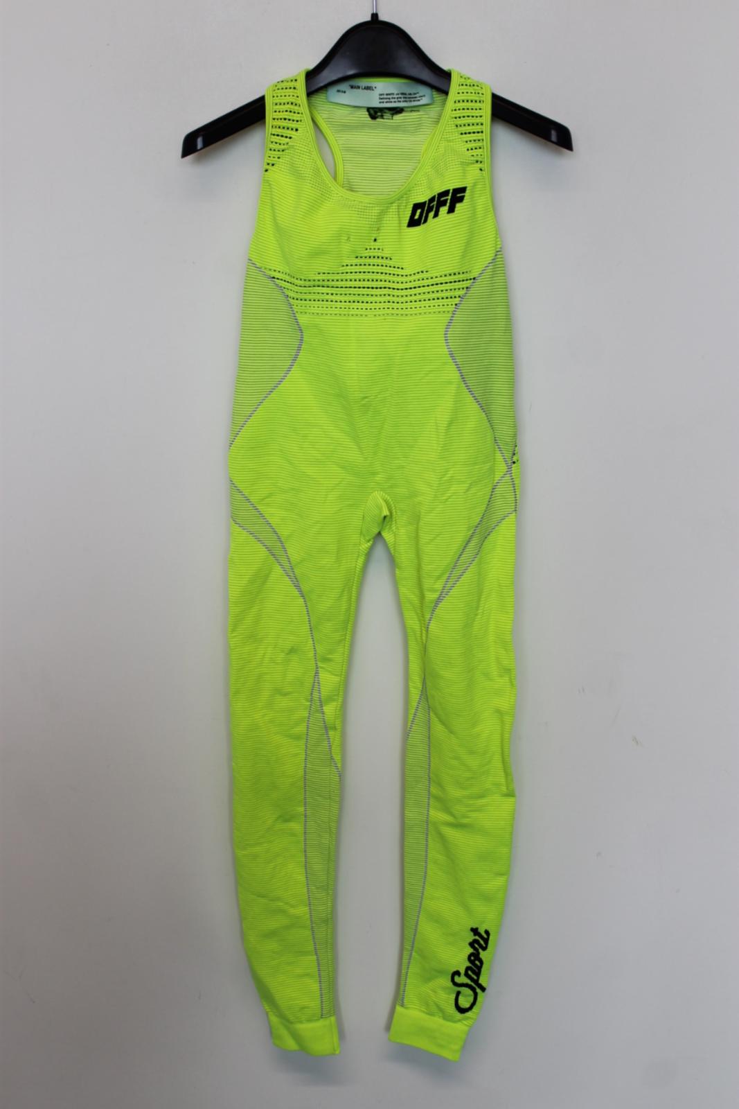 OFF-WHITE Ladies Florescent Yellow Athletic Jumpsuit Size S NEW