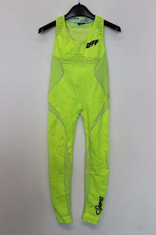 OFF-WHITE Ladies Florescent Yellow Athletic Jumpsuit Size S NEW