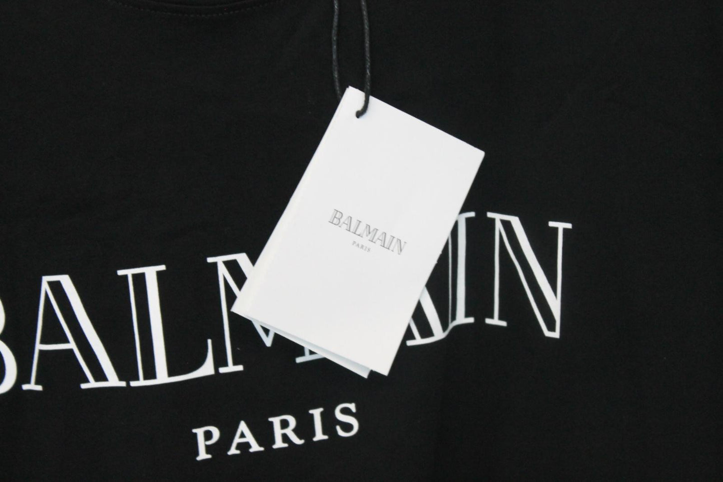 BALMAIN Ladies Black Cotton Short Sleeve Logo T-Shirt Size L NEW
