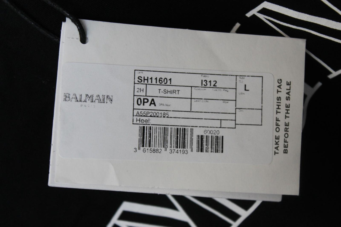 BALMAIN Ladies Black Cotton Short Sleeve Logo T-Shirt Size L NEW
