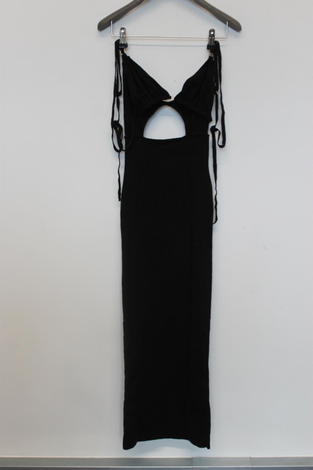 JACQUEMUS Ladies Black Linen La Robe Pila Sleeveless Midi Dress EU36 UK8 NEW