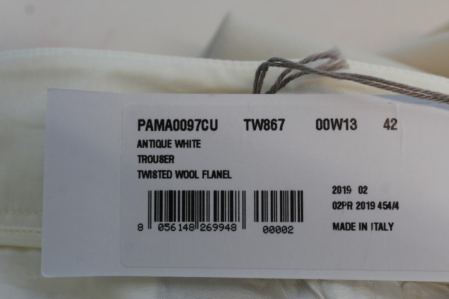 MARNI Ladies Antique White Twisted Wool Flanel Pants IT42 UK10 W34 L32 NEW