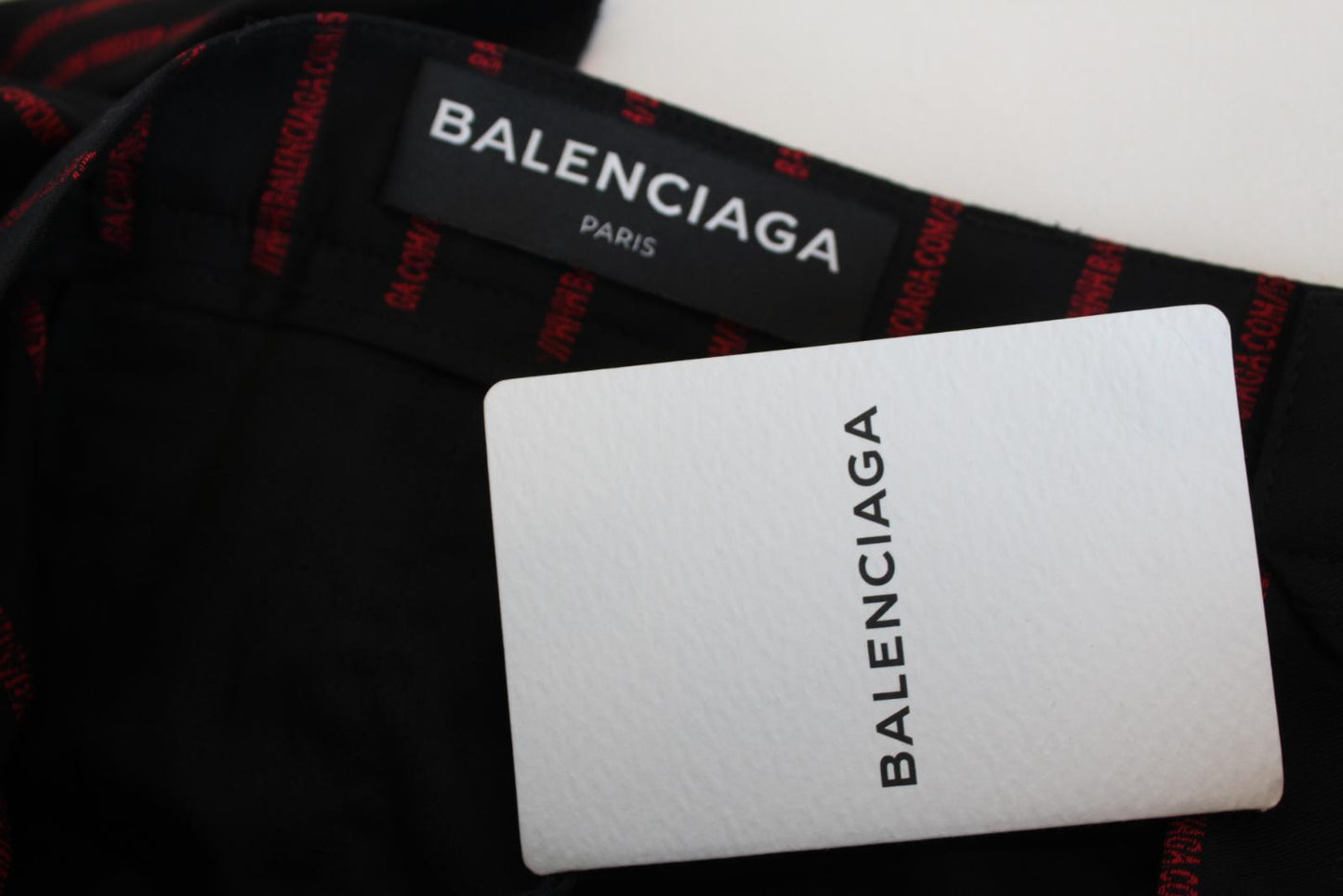 BALENCIAGA Men's Black Red Striped Zip Logo Wool Blend Trousers FR46 W32 L35 NEW