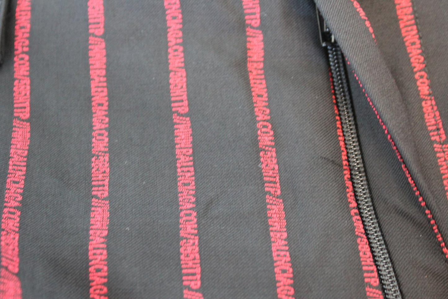 BALENCIAGA Men's Black Red Striped Zip Logo Wool Blend Trousers FR46 W32 L35 NEW