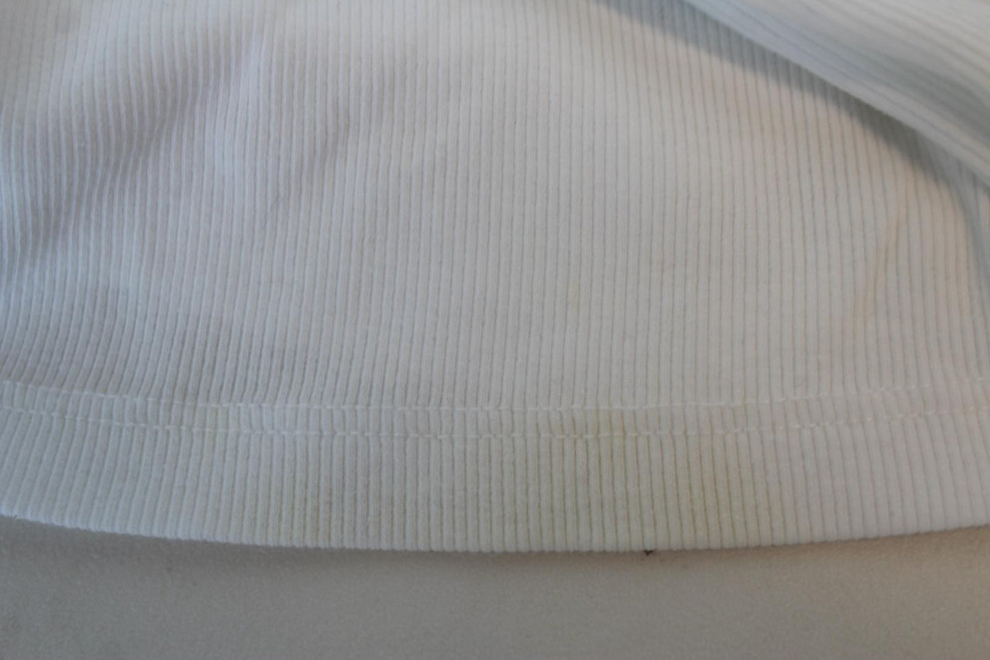 OFF-WHITE Ladies White Ribbed Short Sleeve Stretch Fitted T-Shirt IT44 UK12 NEW