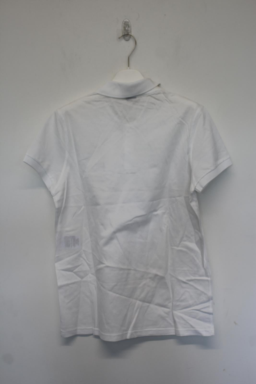 SAINT LAURENT Men's White Embroidered Logo Short Sleeve Cotton Polo Shirt M NEW