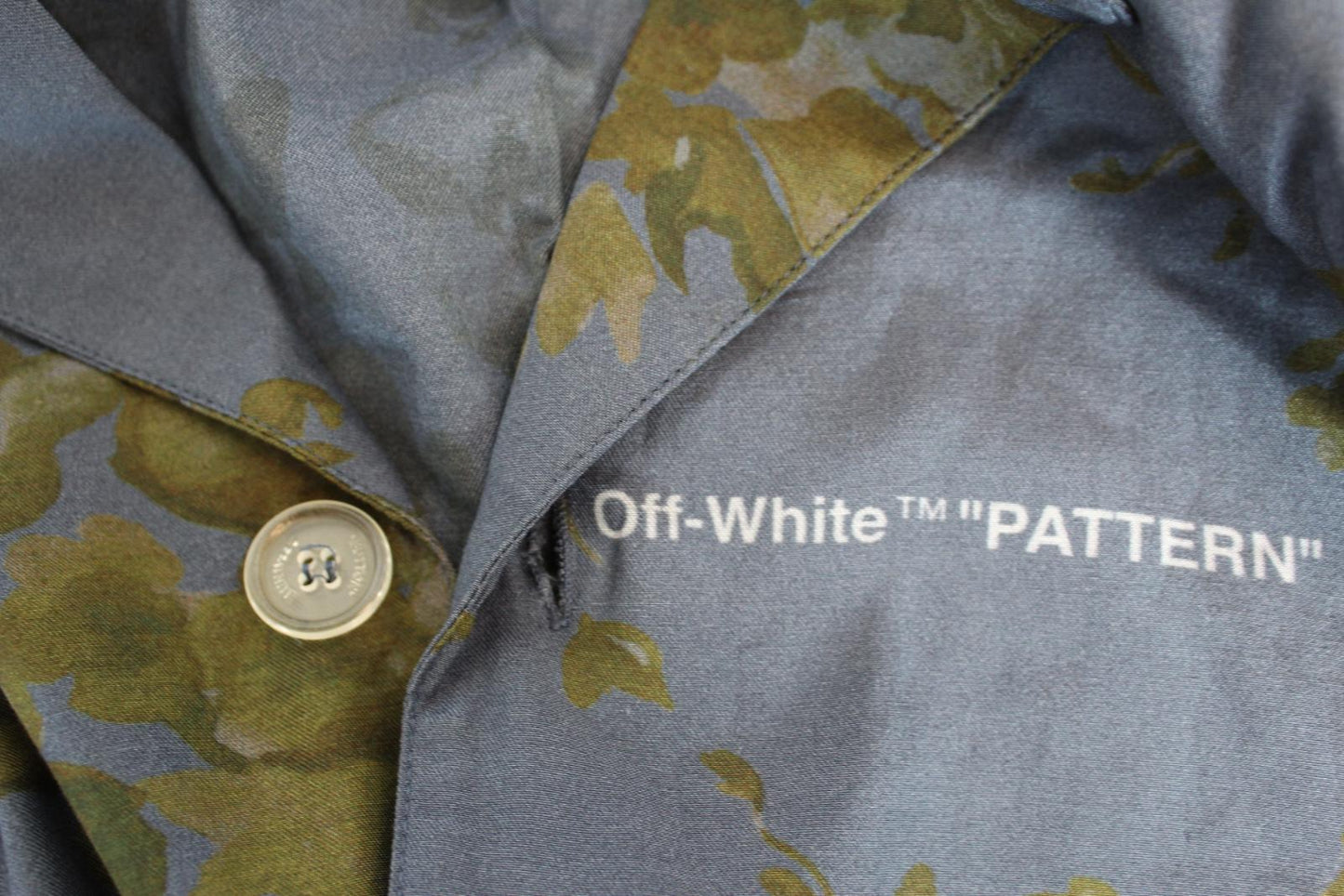 OFF-WHITE Men's Blue Green Floral Pattern Short Sleeve Pyjama Shirt M NEW