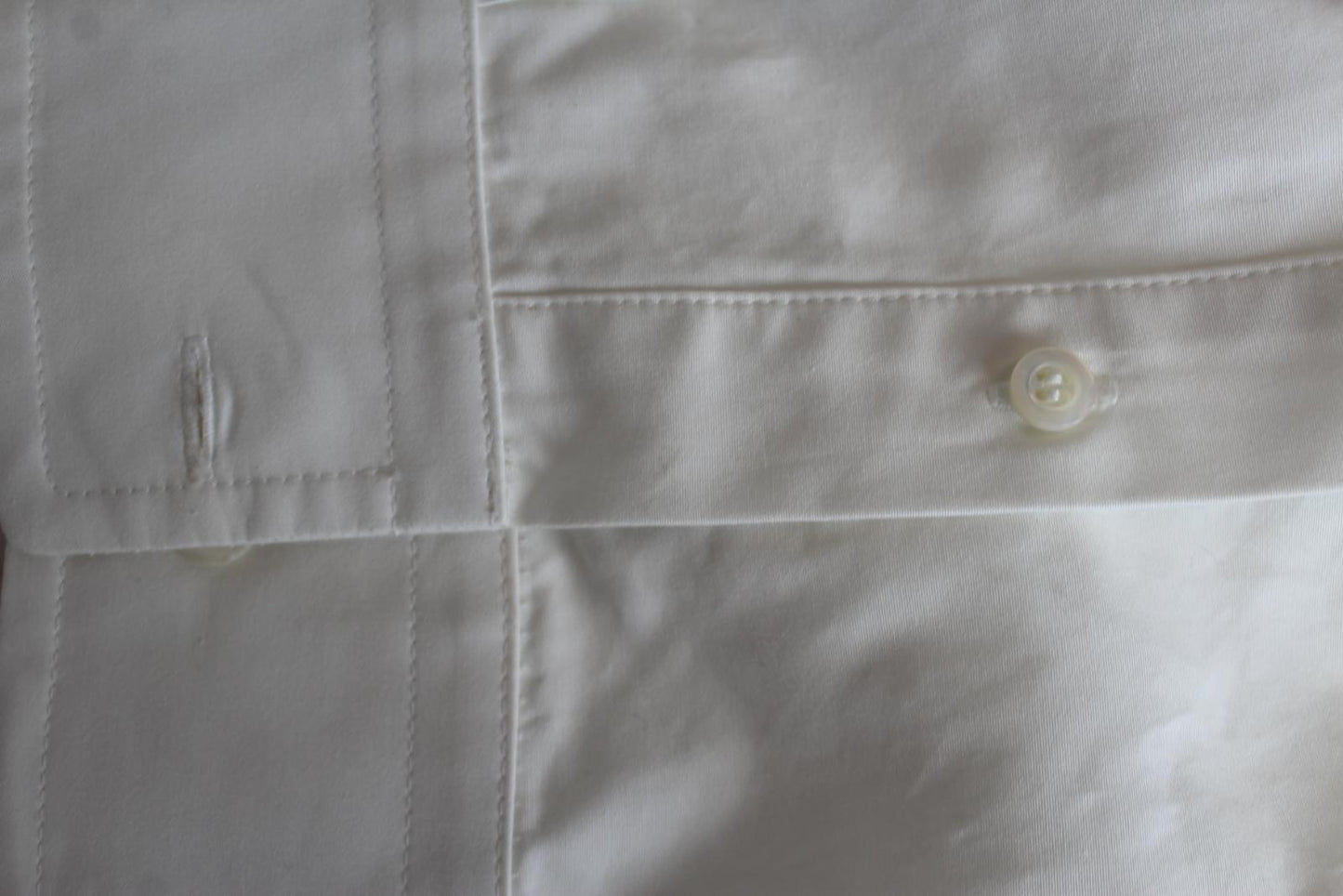 BALENCIAGA Men's White Cotton Rubber Logo Collar Classic Shirt Size 39 NEW