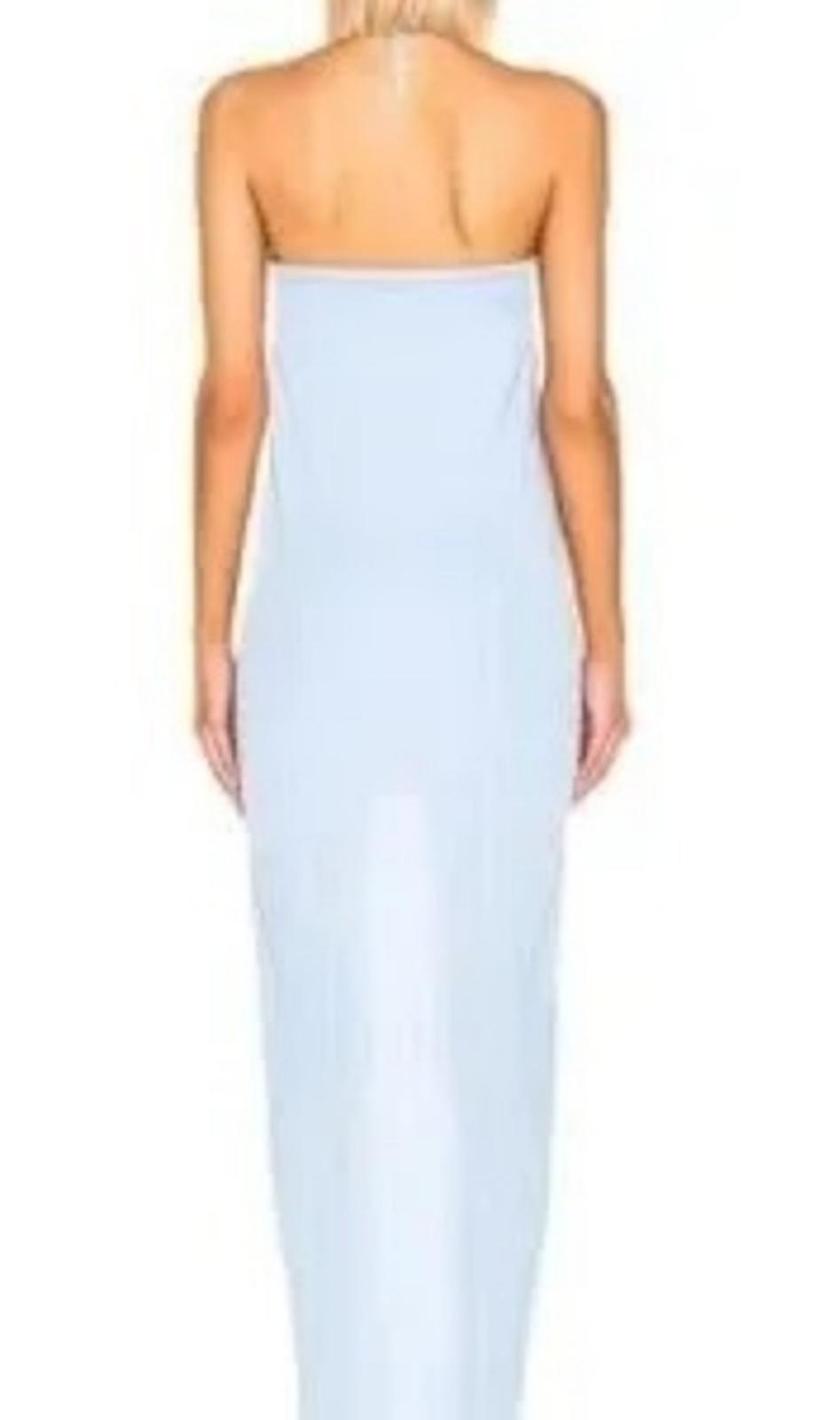 JACQUEMUS Ladies La Robe Siena Blue Knitted Halter Maxi Dress EU38 UK10 NEW