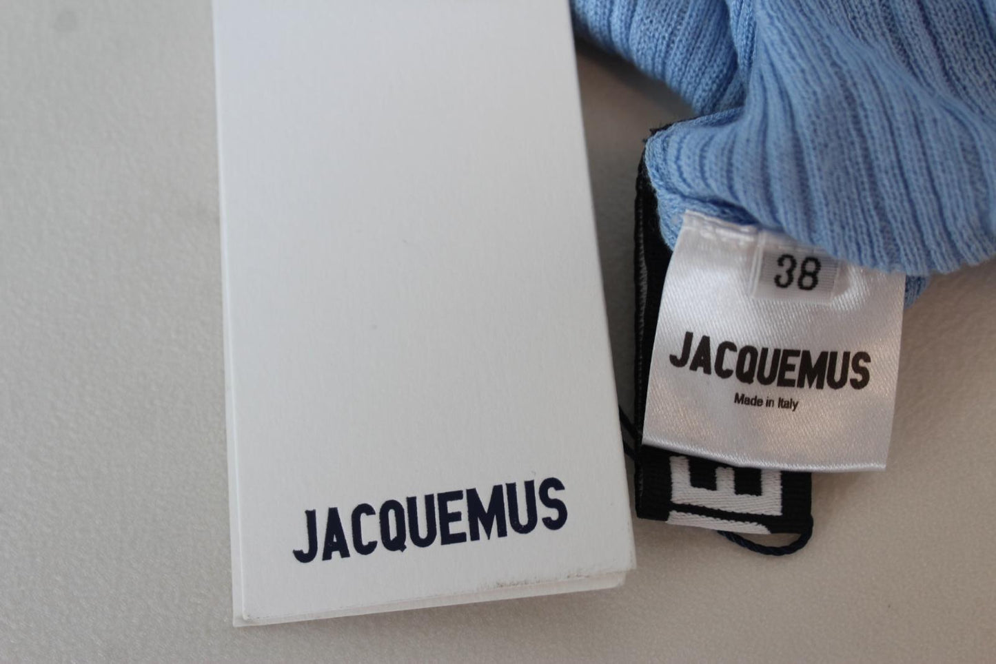 JACQUEMUS Ladies La Robe Siena Blue Knitted Halter Maxi Dress EU38 UK10 NEW