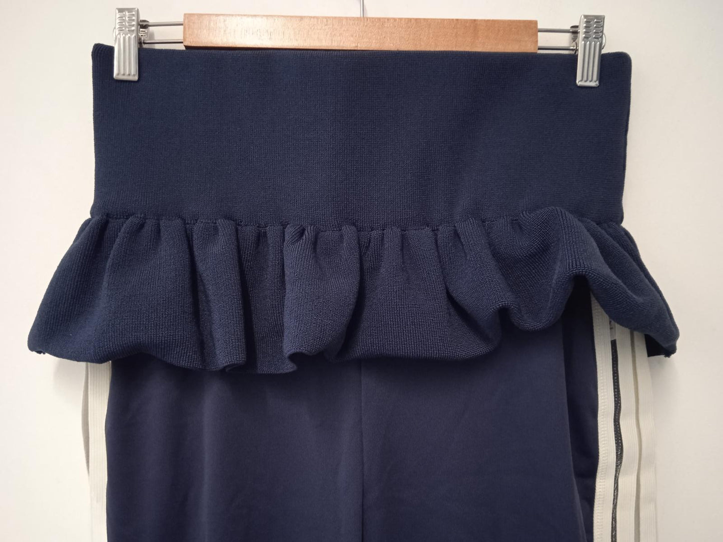 GANNI Ladies Navy Blue Presbourg High Waist Track Pants Size EU38 UK10 NEW