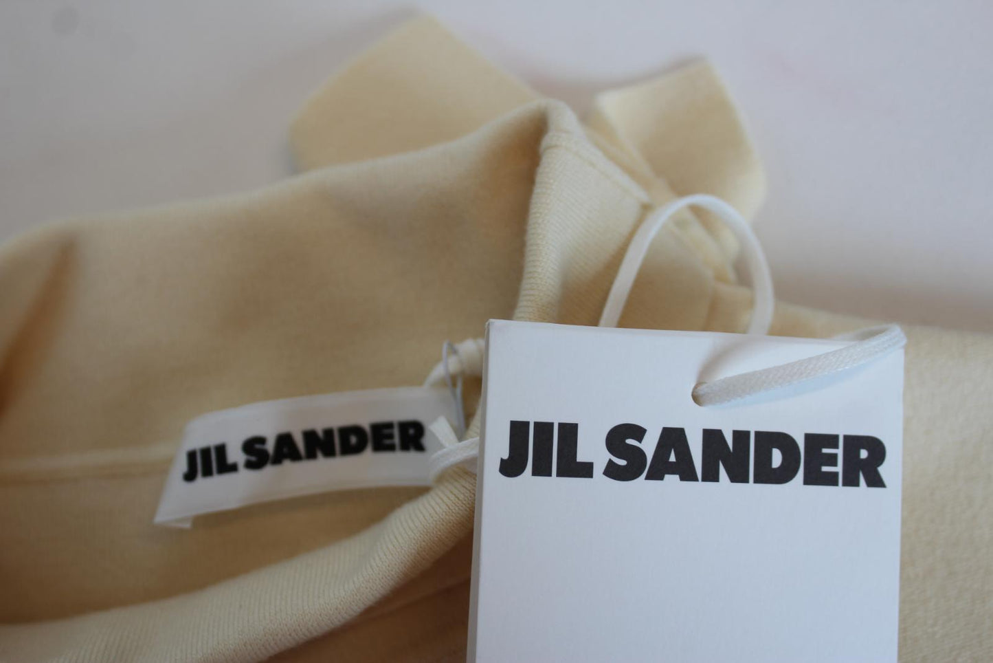 JIL SANDER Ladies Cream Beige Long Sleeve Stretch Wool Blend Jumper EU36 UK8 NEW