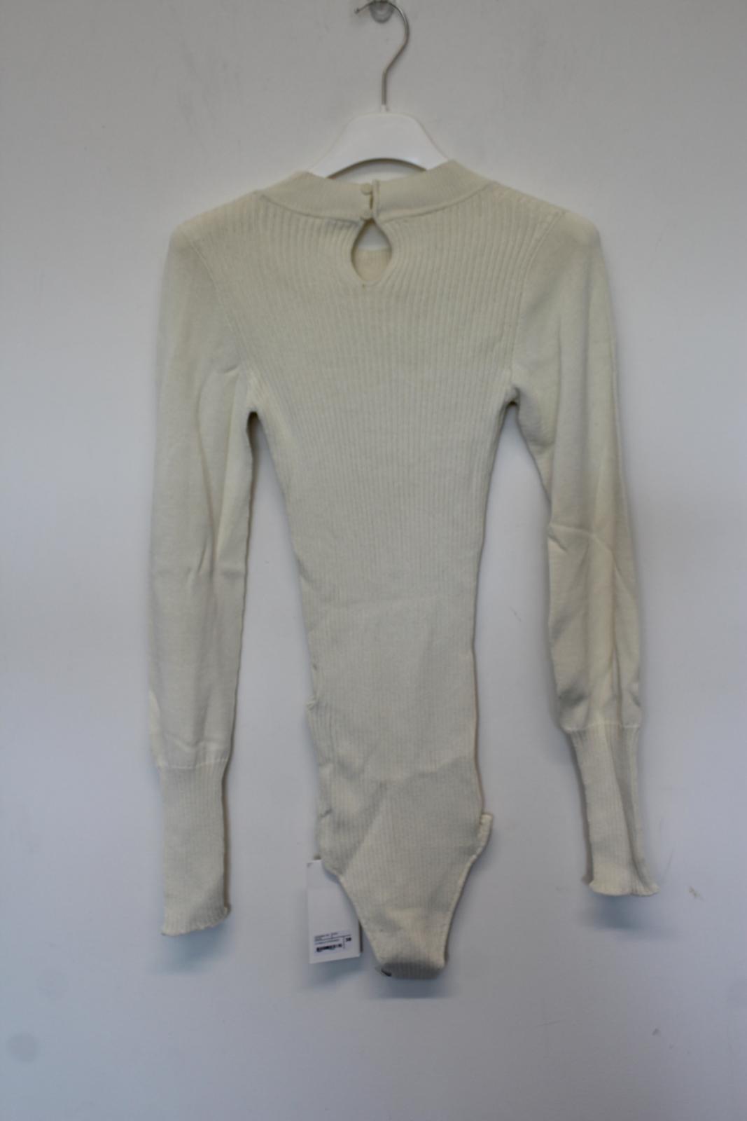 JACQUEMUS Ladies La Maille Stephanie Ecru Ivory Ribbed Bodysuit EU38 UK10 NEW