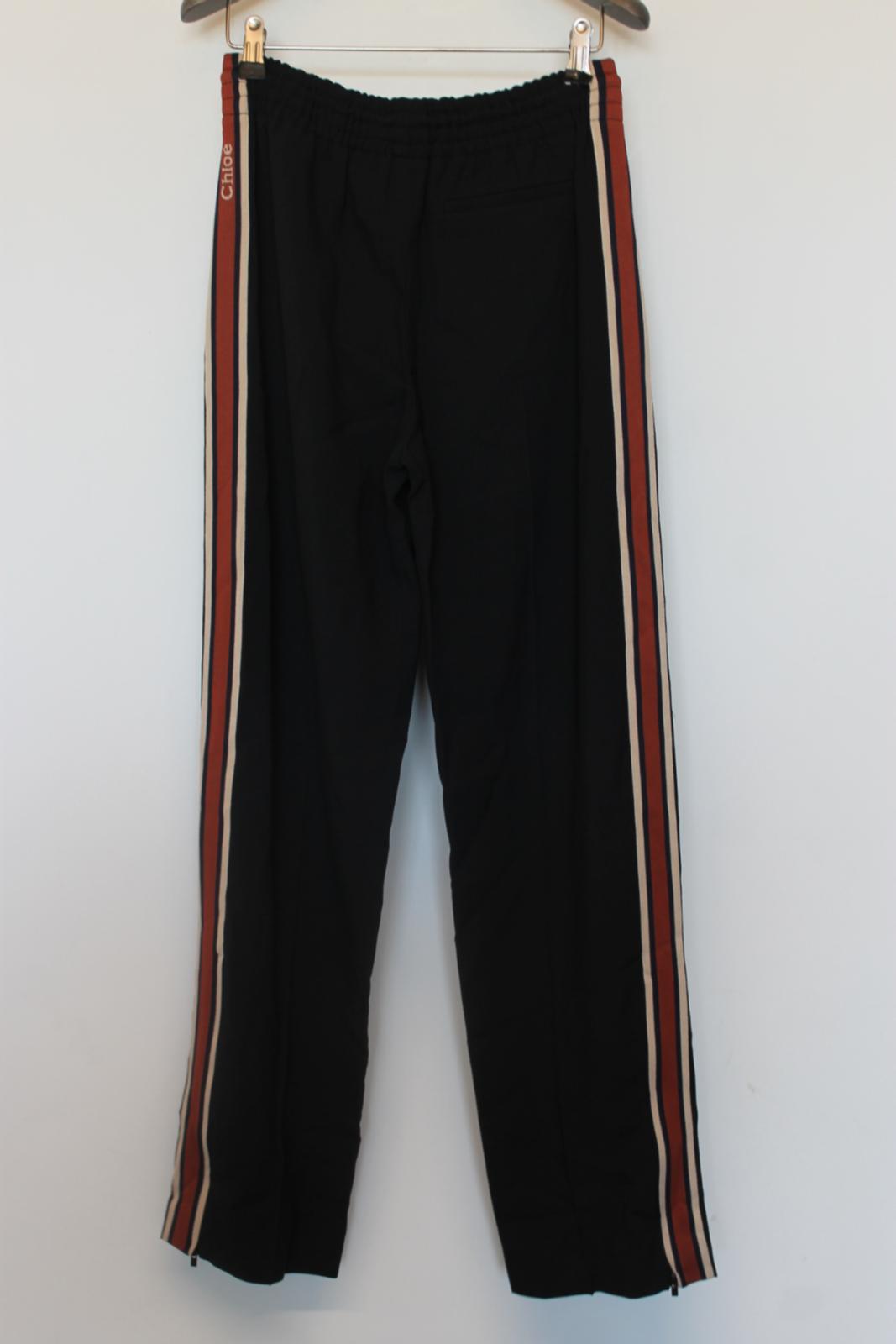 CHLOE Ladies Black Wide-Leg Jogger Track Trousers EU34 UK6 BNWT