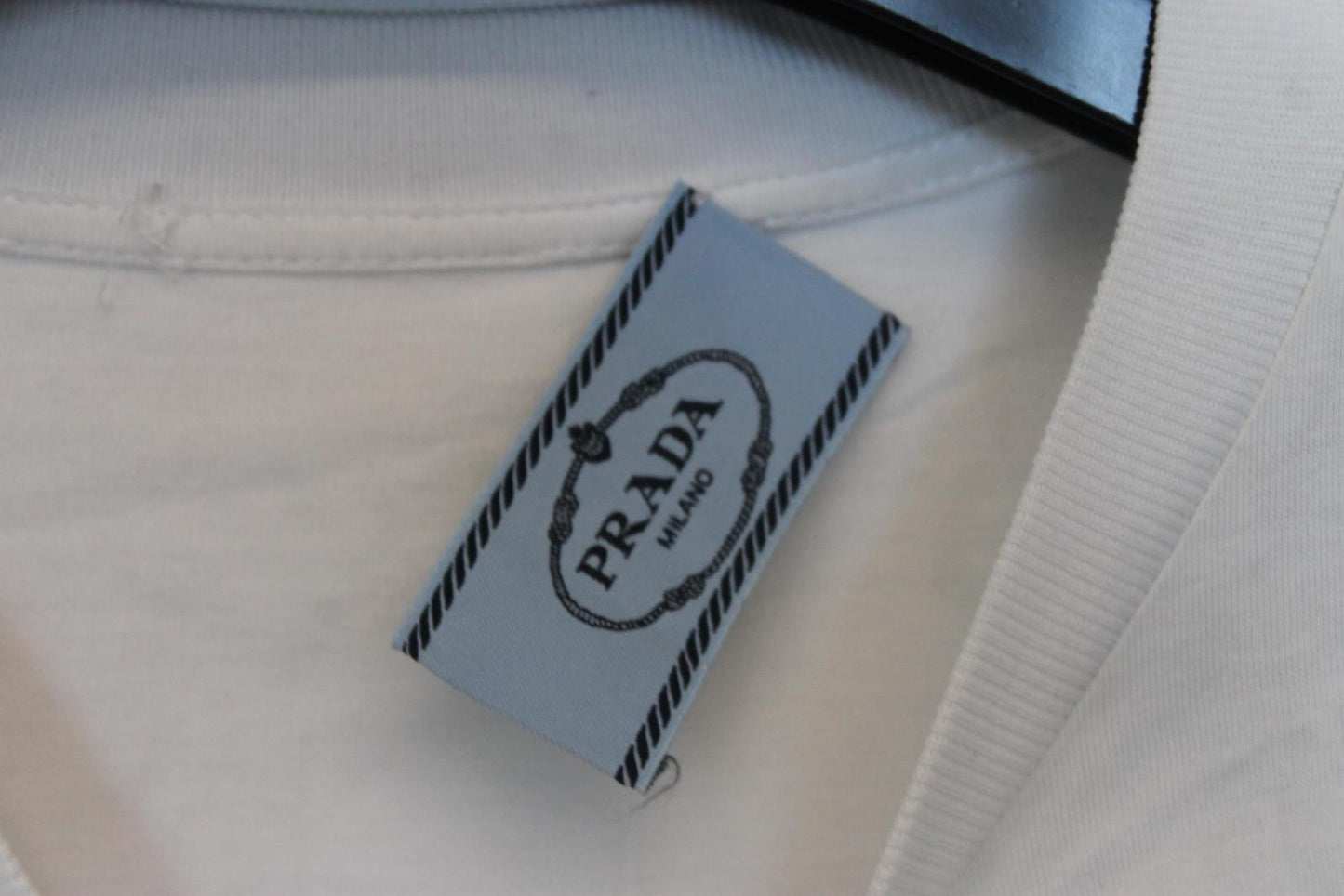 PRADA Ladies White Cotton Graphic Short Sleeve T-Shirt XS NEW
