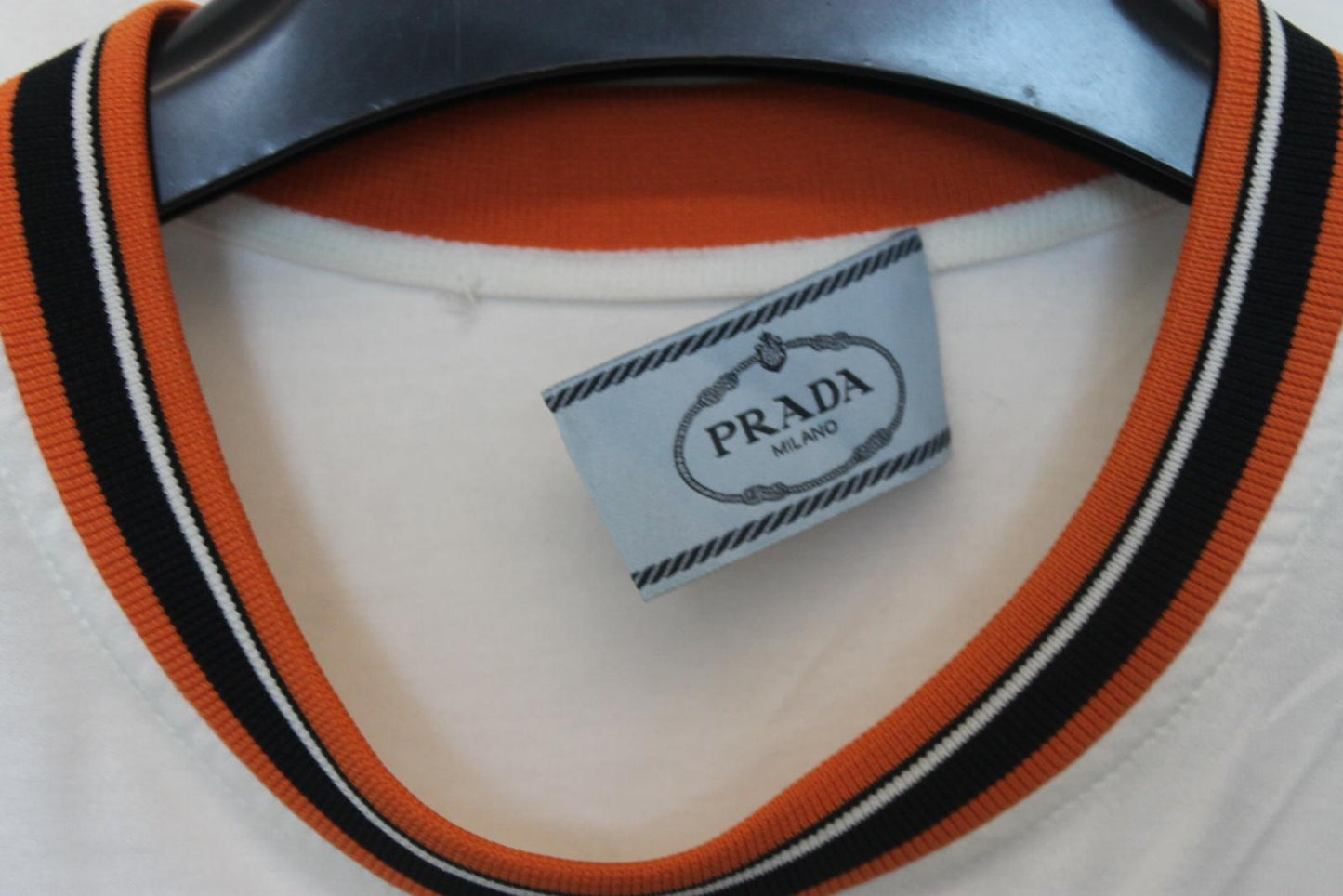 PRADA Ladies White Cotton Short Sleeve T-Shirt Size XS NEW