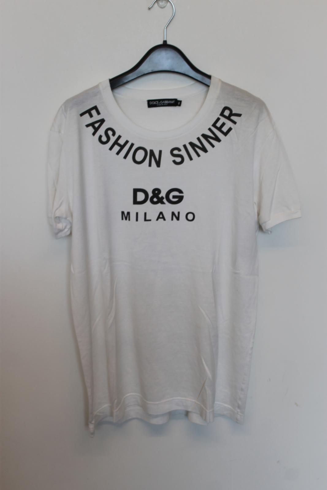 DOLCE & GABBANA Ladies White Cotton Short Sleeve Fashion T-Shirt EU40 UK12 NEW