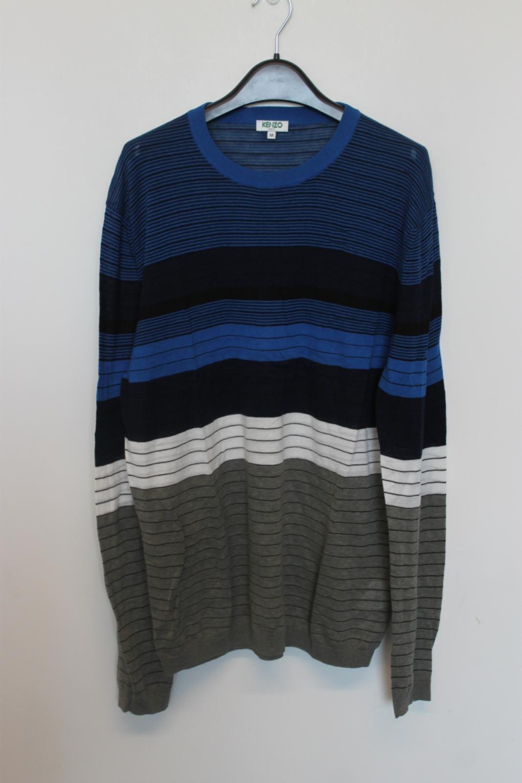 KENZO Men's Multicoloured Striped Cotton Long Sleeve Lightweight Jumper M NEW